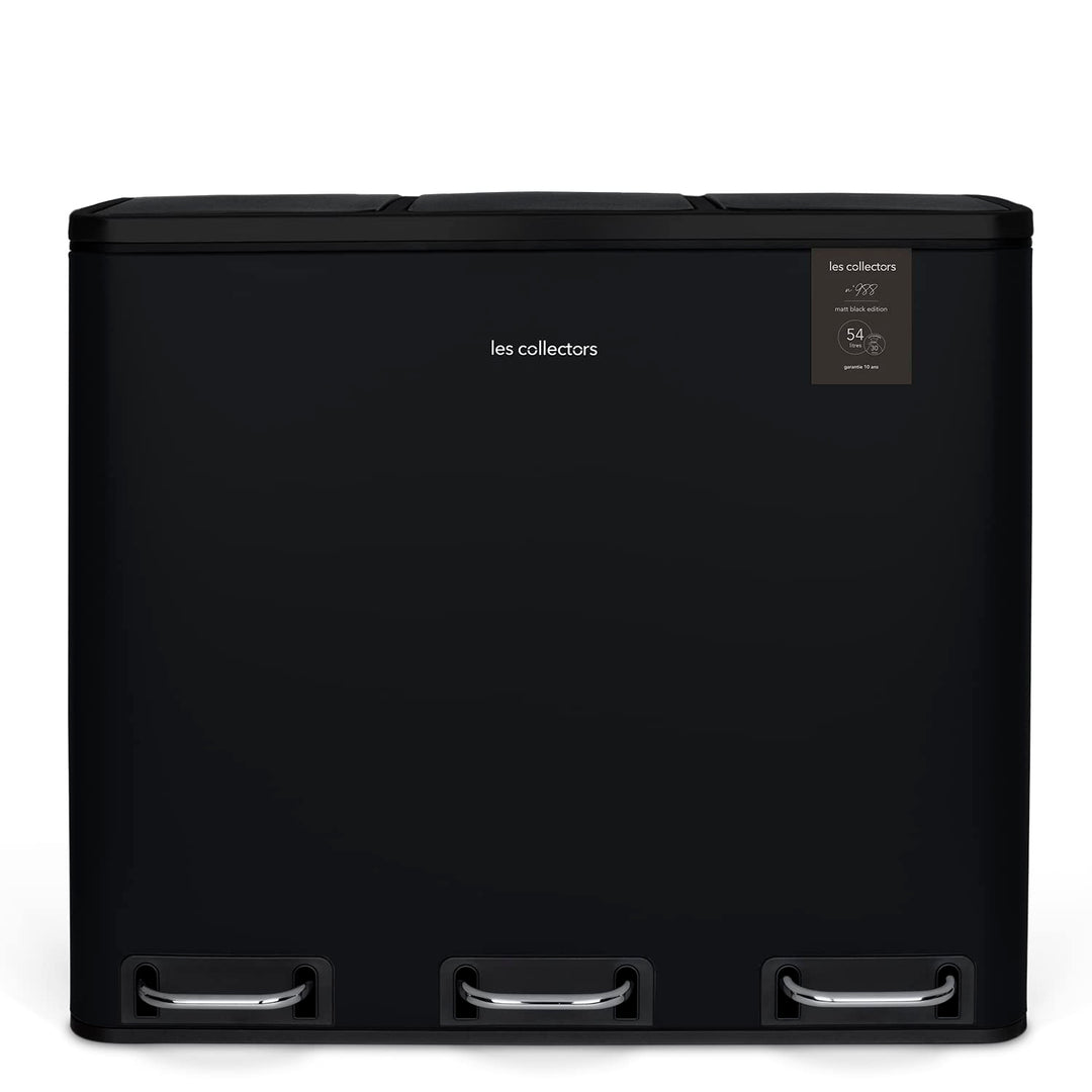 Les Collectors Nr. 988, Mülleimer für Recycling, 3 Behälter, 54 l, 3 x 18 l, Edelstahl, Pedal aus St