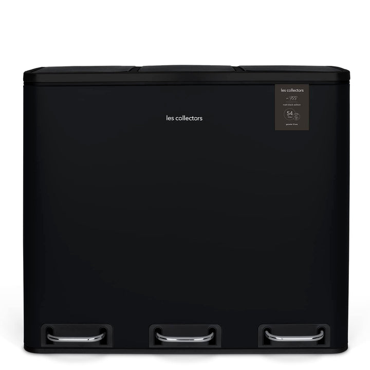 Les Collectors Nr. 988, Mülleimer für Recycling, 3 Behälter, 54 l, 3 x 18 l, Edelstahl, Pedal aus St