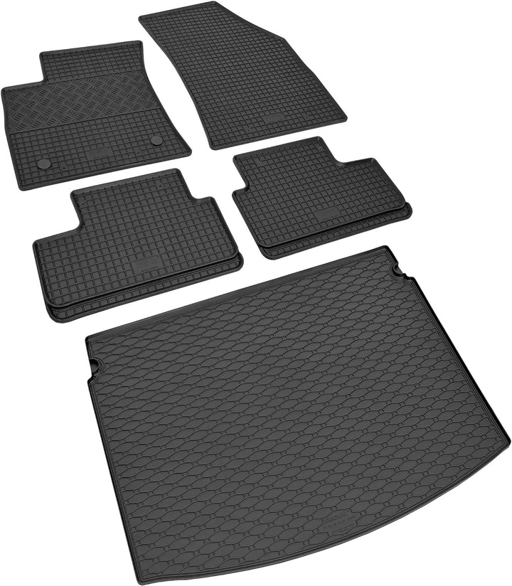 Passgenaue Kofferraumwanne und Gummifussmatten geeignet für Renault Megane Grandtour ab 2016 + Gurts