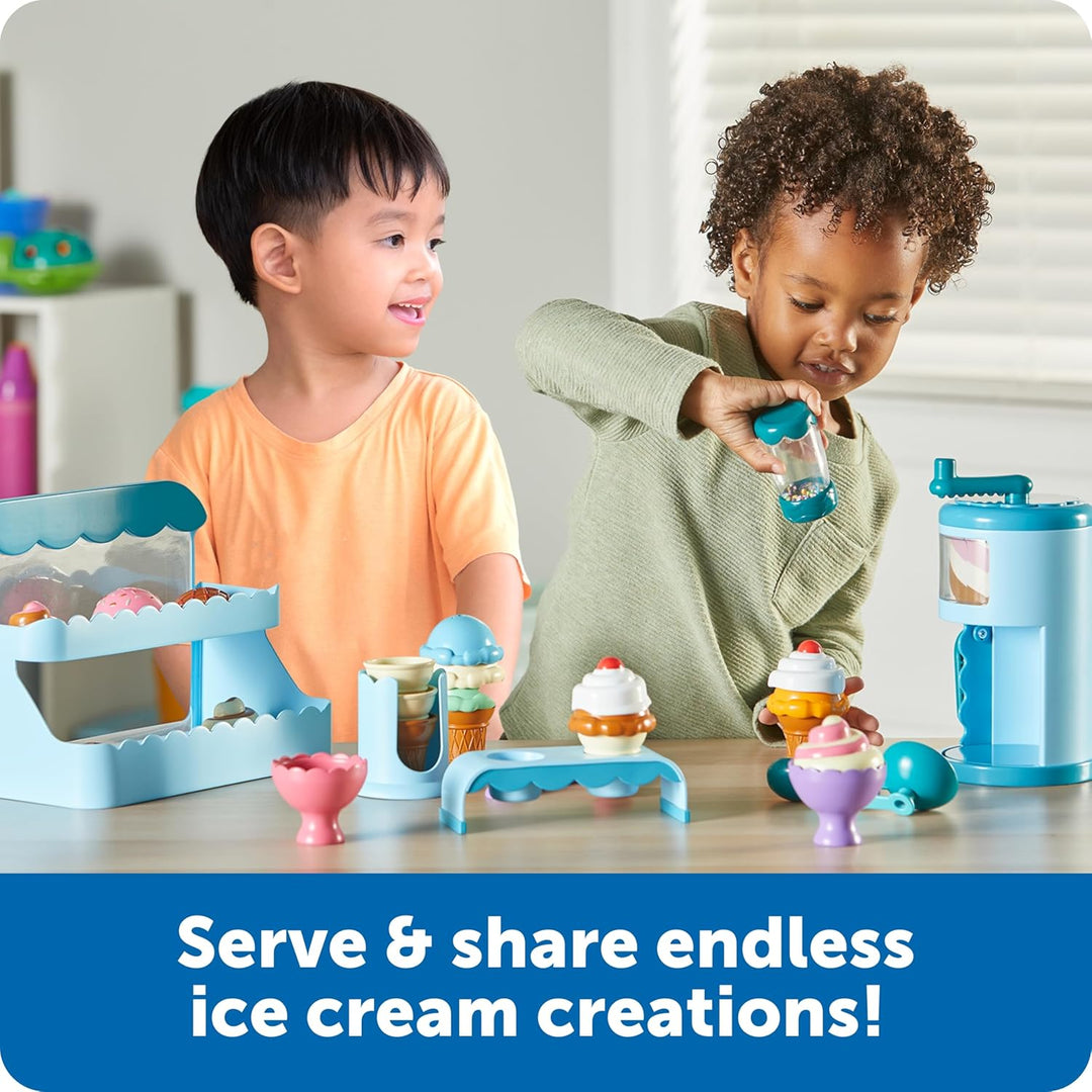Learning Resources Swirly Scoops Eiscreme-Shop LER9278, Ab 2 Jahren, Rollenspiel Eisdiele, Feinmotor