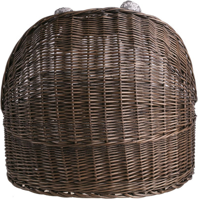 e-wicker24 Hundekorb/Katzenkorb aus Weide, Korb, Dunkelbraun, 60 x 46 x 48 cm, Dunkelbraun