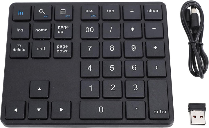 Bluetooth-Nummernblock für Laptop, Kabellose Nummerntastatur, Wiederaufladbarer USB-Ziffernblock mit