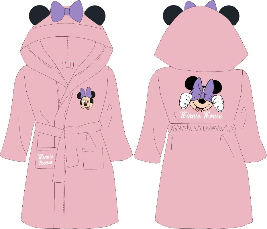 eplusm MINNIE MOUSE weich Bademantel Kinder Mädchen Kapuzenbademantel, Morgenmantel Handtuch/Microfa