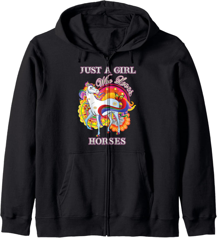 Horse Gifts for Women Just A Girl Who Loves Horses Kapuzenjacke