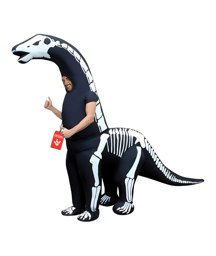 Morph Riesiges Aufblasbares Skelett Diplodocus Kostüm für Erwachsene, Dinosaurier Kostüm Herren Dame