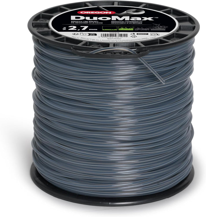 Oregon 545829 Duoline Mähfaden mit rundem Querschnitt, 2,7 mm, 140 Meter-Spule 2,7MM X 140 M, 2,7MM