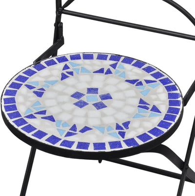 homiuse 37x44x89 cm Bistrostühle Klappbar 2 STK. Keramik Blau und Weiss Esszimmerstuhl Klappstuhl Ga