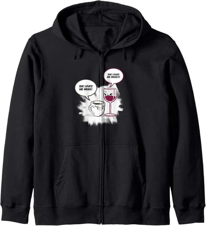 Sie liebt mich mehr als Wein Lustiges Geschenk Kapuzenjacke