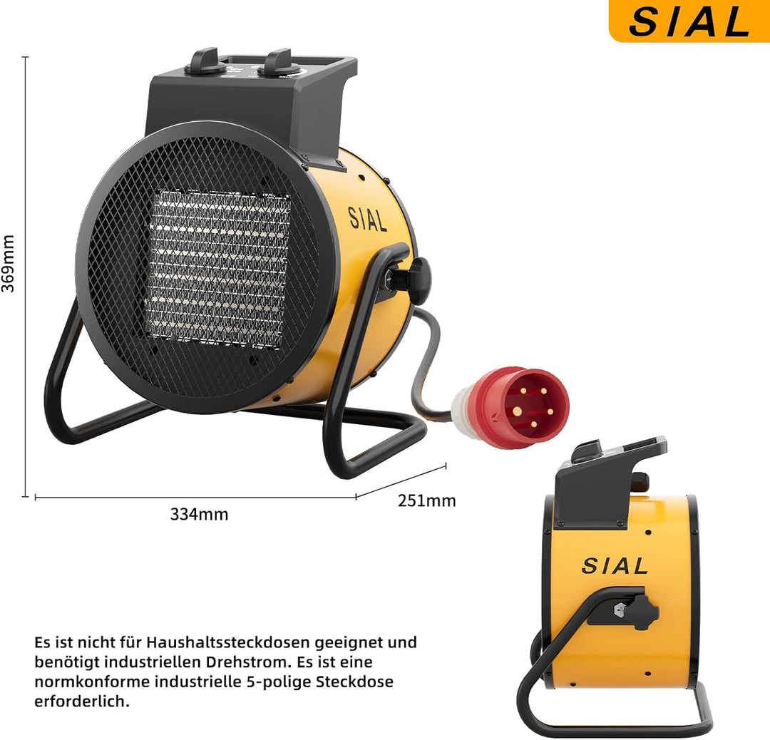 SIAL 5000 W Heizlüfter - Elektroheizgebläse - Keramik Heizstrahler - Bauheizer Bautrockner - Heizger