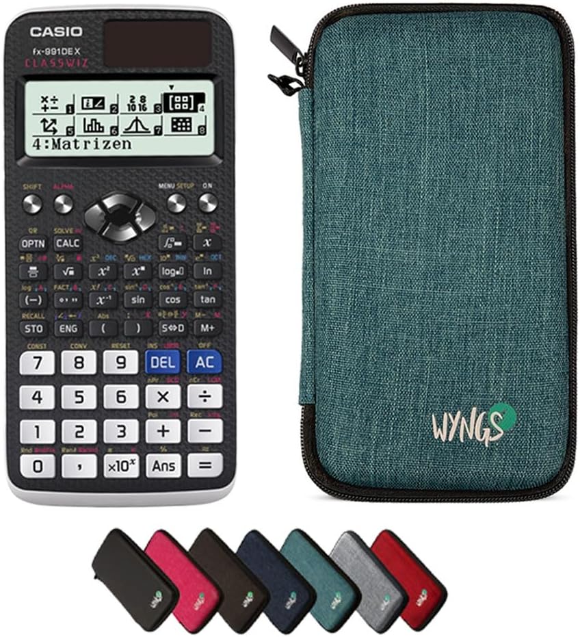 CALCUSO Sparpaket: Casio FX-991 DE X technisch-wissenschaftlicher Taschenrechner + WYNGS Schutztasch