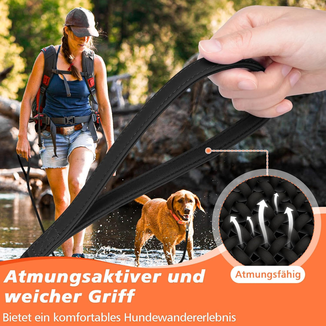 X XBEN Wasserdicht Schleppleine für Hunde, 30M Gummierte Schleppleine mit Abschliessbarer Karabine,
