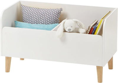 VERTBAUDET Buchtruhe, Buchtruhe, Modell "Linne", Weiss/Holz, TU, Weiss