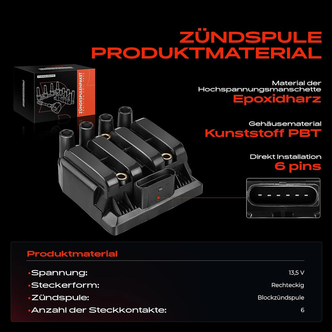 1x Zündspule für Octavia I 1U2 1U5 B-o-r-a 1J2 1J6 Caddy III 2KA 2KB Golf IV 1J1 1J5 New Beetle 9C1