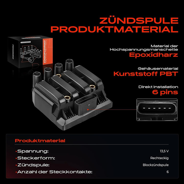 1x Zündspule für Octavia I 1U2 1U5 B-o-r-a 1J2 1J6 Caddy III 2KA 2KB Golf IV 1J1 1J5 New Beetle 9C1