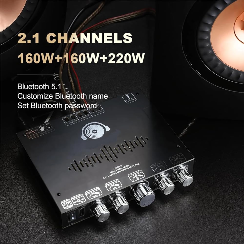 DollaTek 2.1-Kanal-Bluetooth-Verstärkerplatine, Hochleistungs-Bluetooth-Verstärkerplatine, 160 W+160