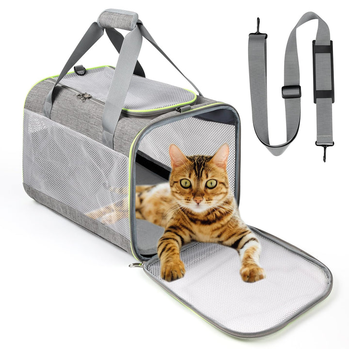 Lannvan Transportbox Hund, Katzen Transportboxen bis 6,5kg, Hundebox Auto Transporttasche Katze Atmu