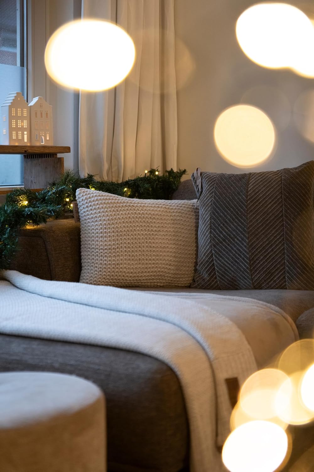 KNIT FACTORY - Vinz Kissen - Beige - 60x40 cm 60x40 cm Beige, 60x40 cm Beige