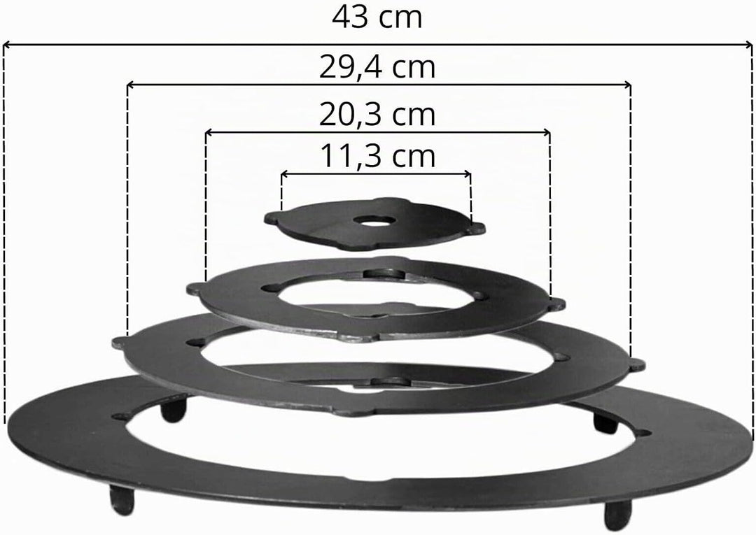 Ø40cm Uchag 2mm stahl Utschak mit Adapter-Ringe Abzugsrohr 12L Kazan eben Kasan Utschag Feldküche Fe