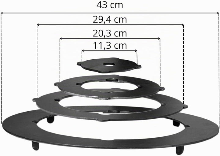 Ø40cm Uchag 2mm stahl Utschak mit Adapter-Ringe Abzugsrohr 12L Kazan eben Kasan Utschag Feldküche Fe