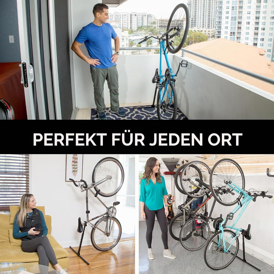 BIKE NOOK T Der originale vertikale Fahrrad-Bodenständer für die Aufbewahrung in der Garage sowie fü