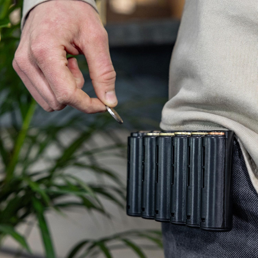 HMF 48810-02 Kellnertasche, Kellnerbörse inkl. Euro-Geldwechsler, Tragegurt, 20,5 cm x 6,5 cm x 10,0