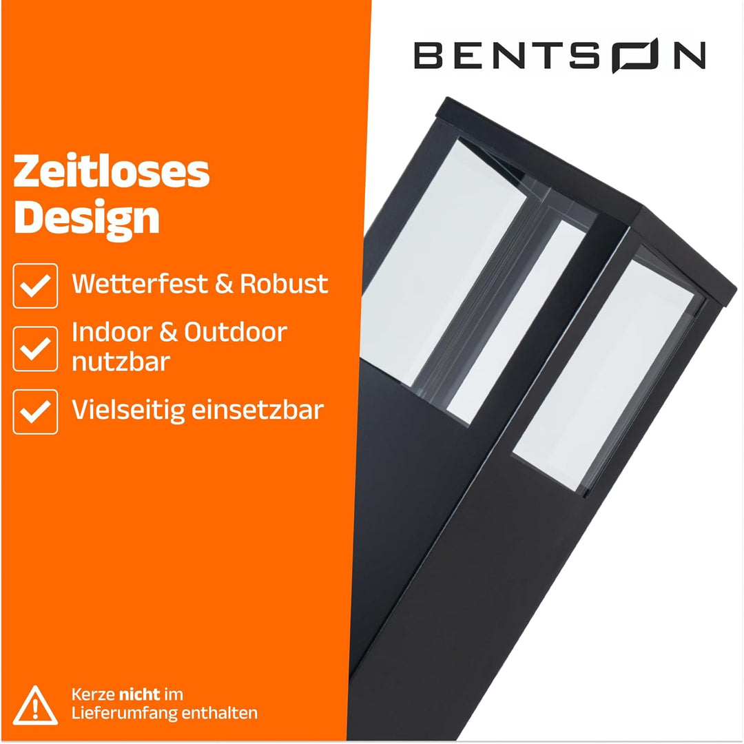 Windlichtsäule Anthrazit Design I 2er Set I Deko-Säule für Garten im Industrial Design I Garten Wind