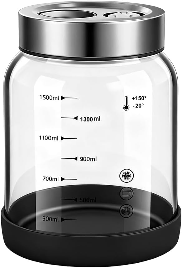 Fermentiergläser mit Deckel, 1L Grosses Gärglas mit Entlüftungsventil, Fermentationsglas, Kimchi Beh