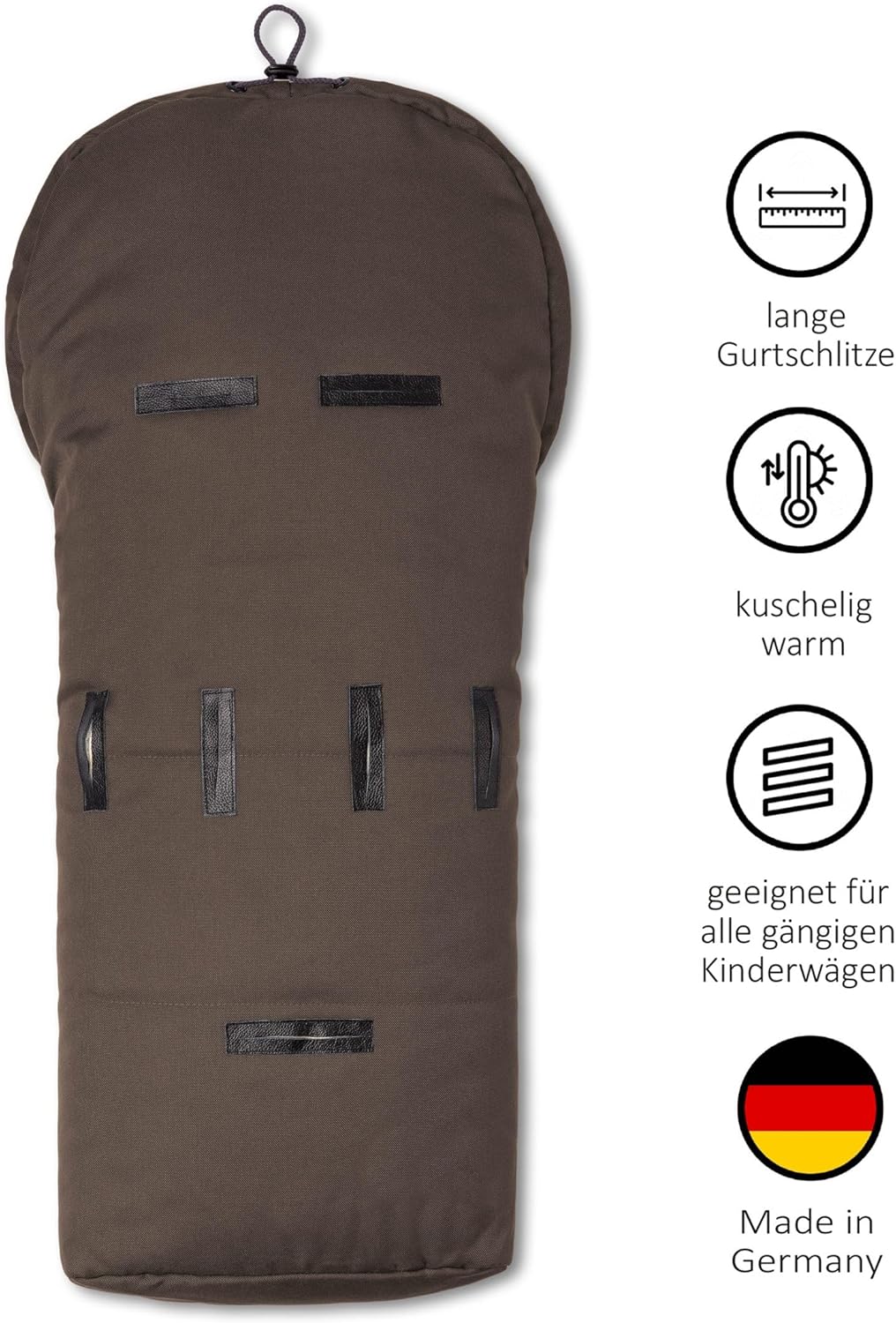 Hofbrucker Lammfell-Fusssack Eskimo für Babyschale, Kinderwagen, Buggy/Universeller Winterfusssack/F