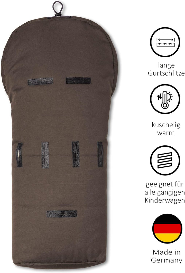 Hofbrucker Lammfell-Fusssack Eskimo für Babyschale, Kinderwagen, Buggy/Universeller Winterfusssack/F