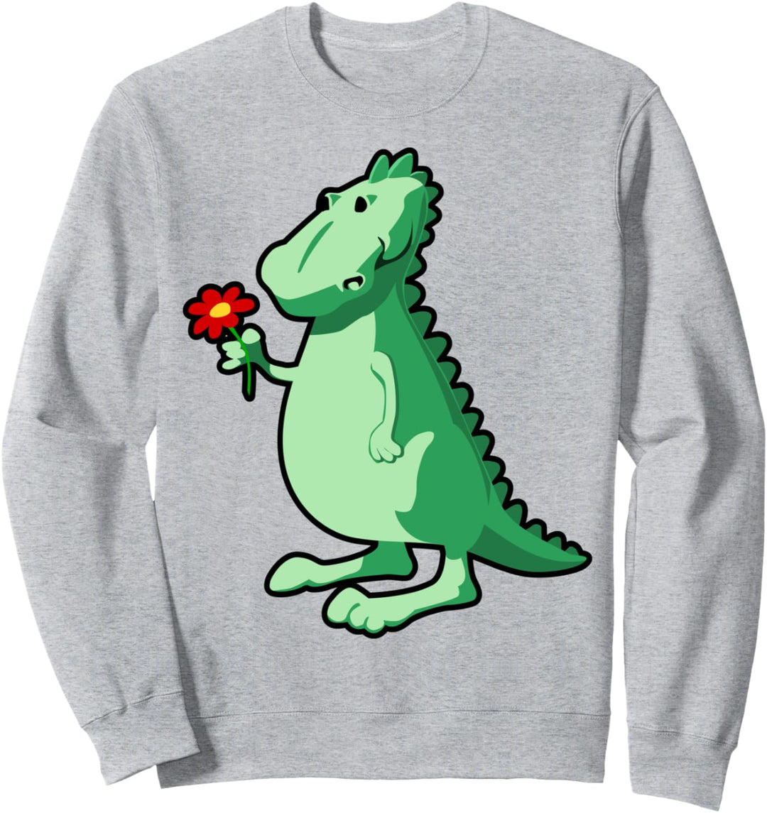 Dinosaurier mit Blume Sweatshirt