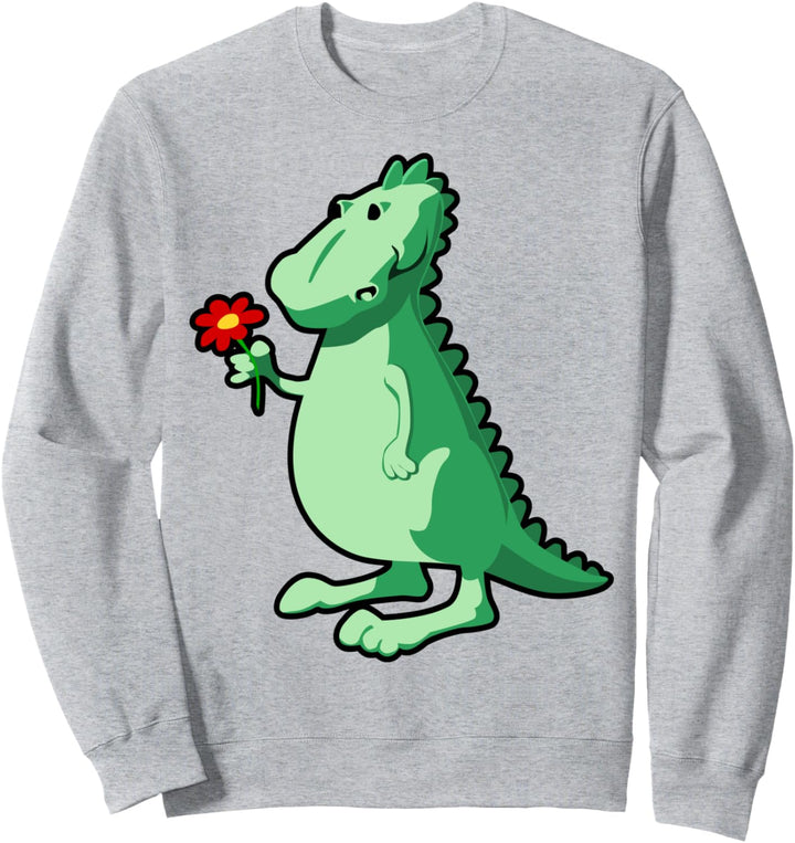 Dinosaurier mit Blume Sweatshirt