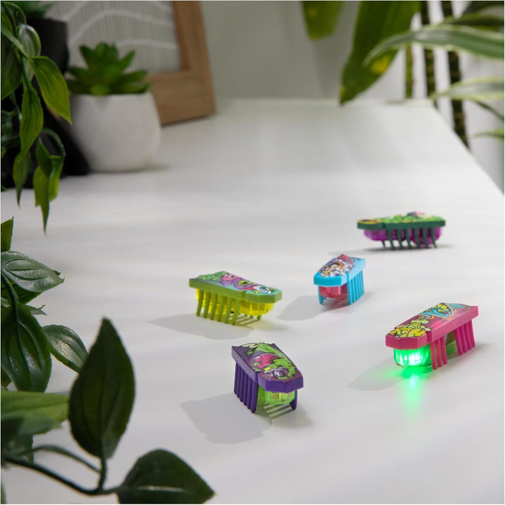 HEX BOTS Nano 5 Pack, 4 Nano Bots mit Bonus Flash Nano, sensorisches Spielzeug für Kinder & Katzen m