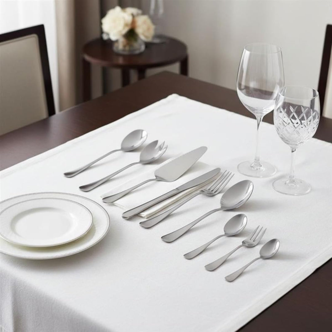 alpina Besteck Set 75‑teilig für 12 Personen – Edelstahl Besteck Set – Messer Gabeln Löffel Teelöffe