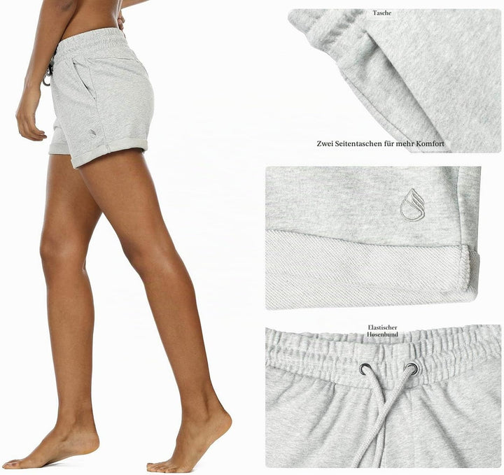 icyzone Damen Sportshorts Kurze Sporthose Atmungsaktive Laufshorts Bequeme Trainingsshorts für Fitne