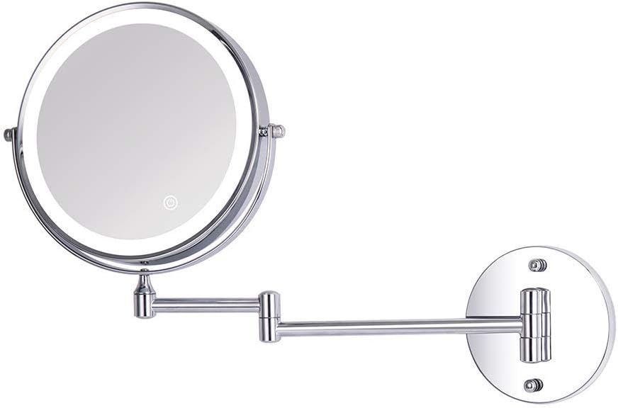 Loywe Beleuchtet Kosmetikspiegel 7-Fach mit Beleuchtung LED Wandmontage Touchscreen für Badezimmer,