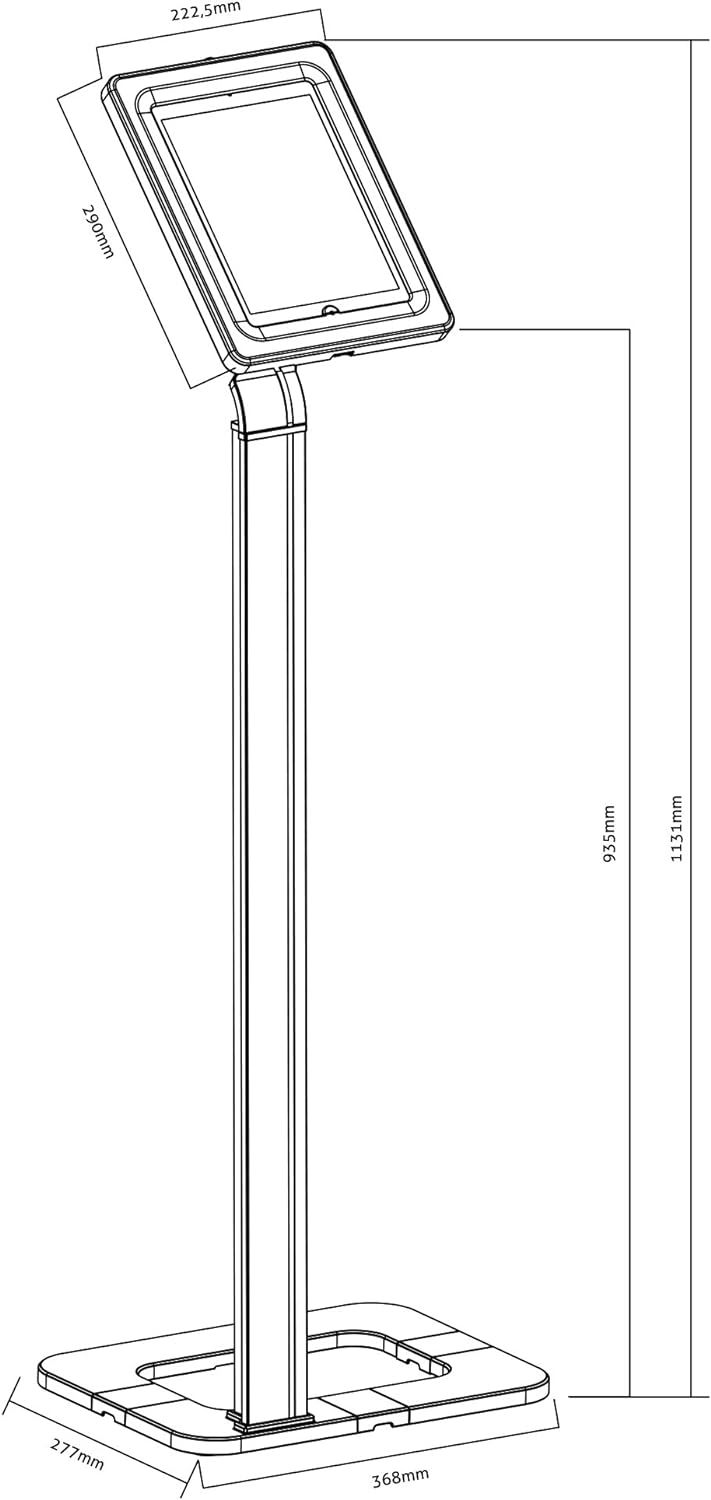 PureMounts PDS-5520 Uinversalstandfuss für Tablets 24,6 - 25,6cm (9,7 - 10,1"), einstellbare Innenma