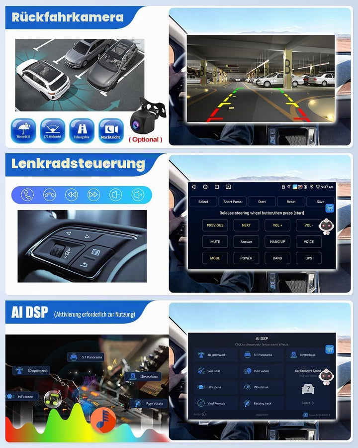 CAMECHO 4G+64G Android 15 Autoradio für Renault Dacia Dokker Logan Duster Sandero Lodgy mit Navi Car