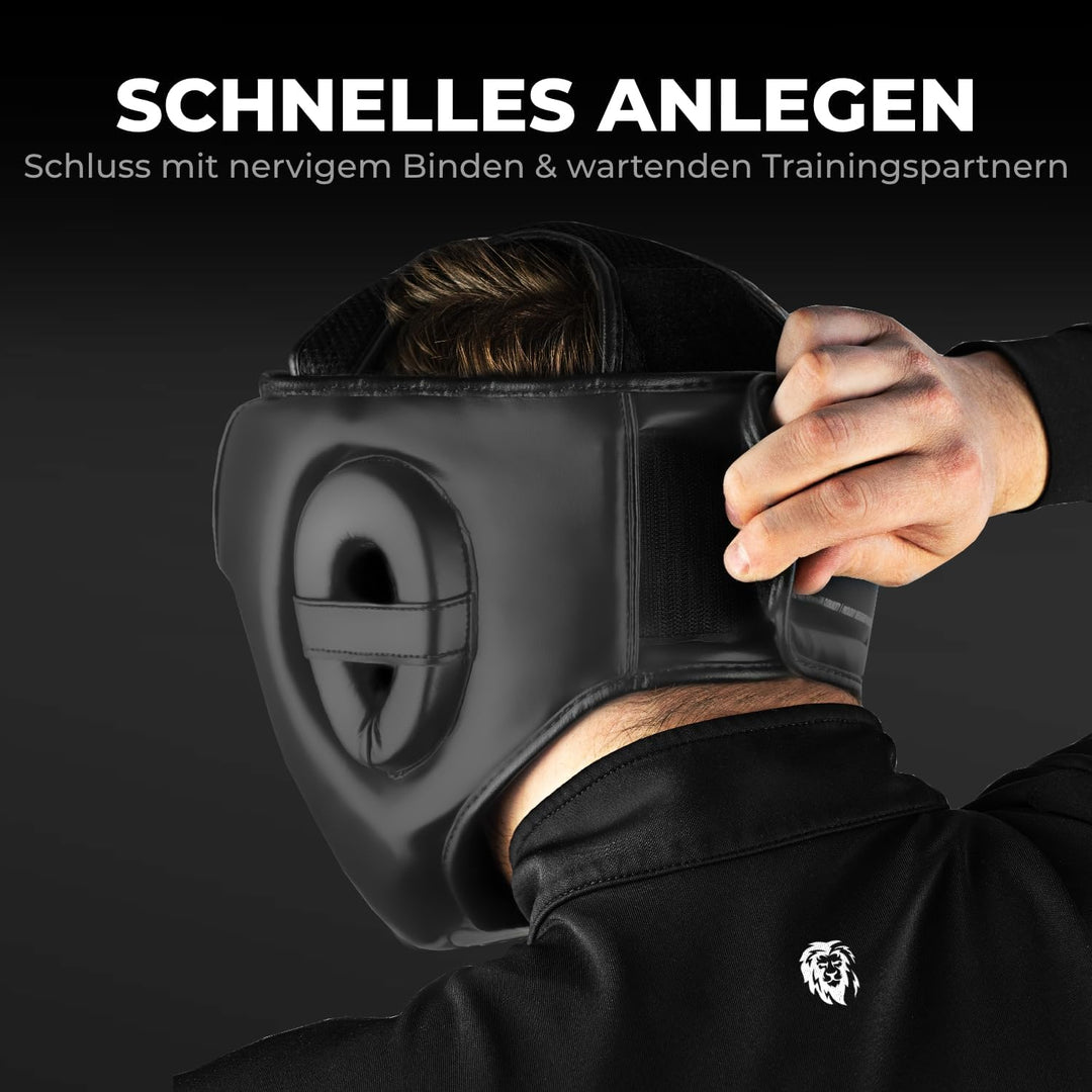 FIGHTR® Kopfschutz mit bestem Sitz für maximalen Schutz | Boxhelm für Sparring | Verstellbare Grösse