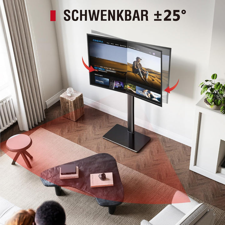 AOKCOS TV Ständer Bodenständer Höher 1.6m für 43-75 85 Zoll Fernseher, Neigbar Schwenkbar Höhenverst