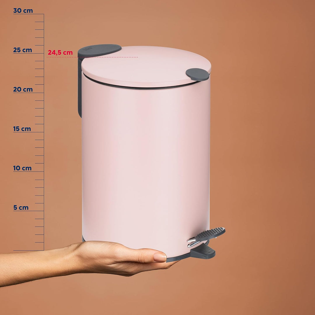 kela Kosmetikeimer 3l rosa matt, Silent-Close-Deckel, Tretmülleimer Badezimmer MATS, Badmülleimer mi