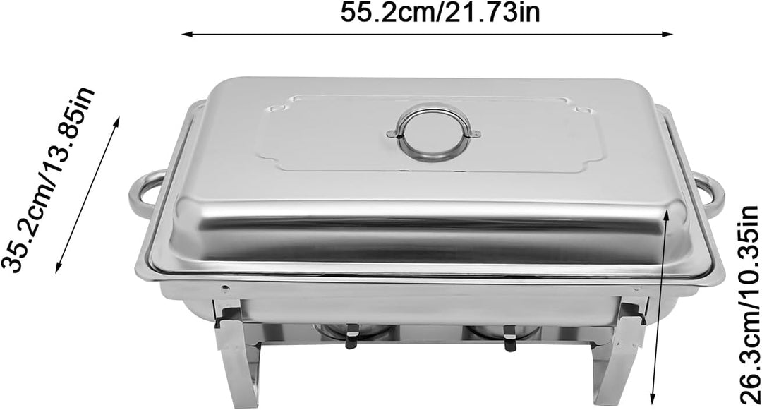 Edelstahl Buffetwärmer Speisenwärmer Chafing Dish Buffet Set Catering Party Warmhaltebehälter 3L/3.1