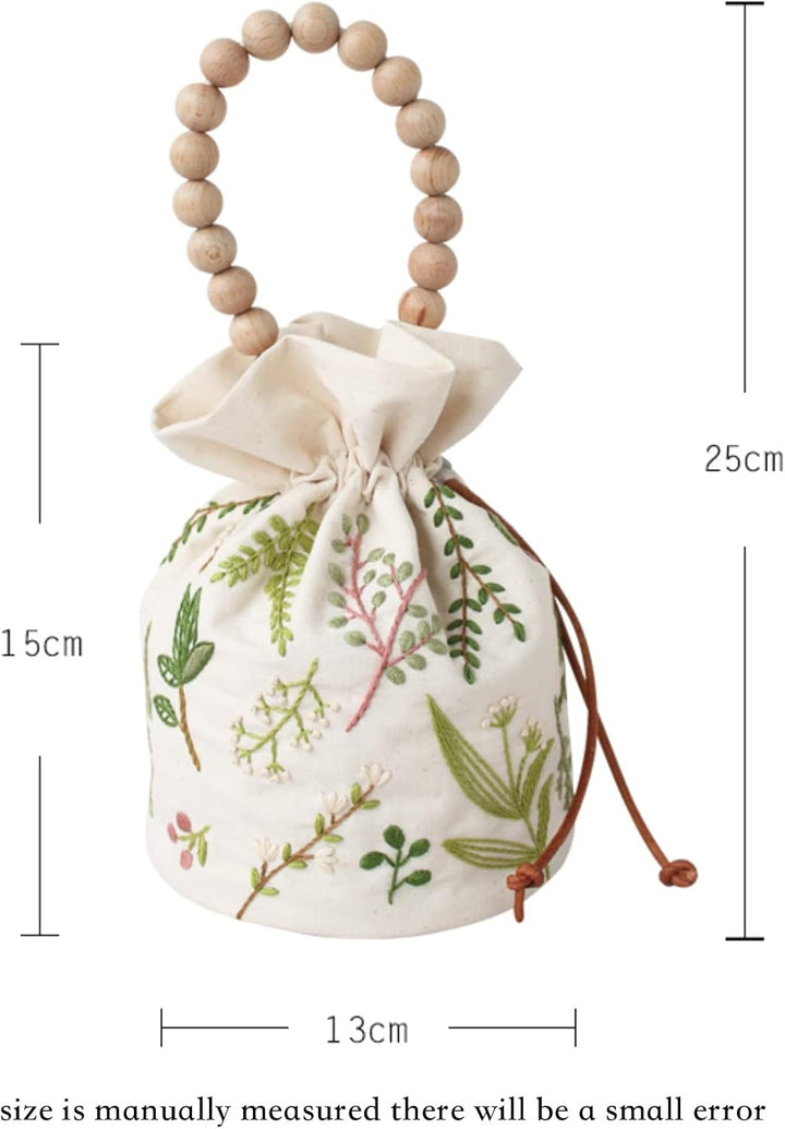 Smart-Feather Stickerei Kordel Tasche Kits mit Mustern, Needlepoint Sewing Handtasche Kit für Anfäng