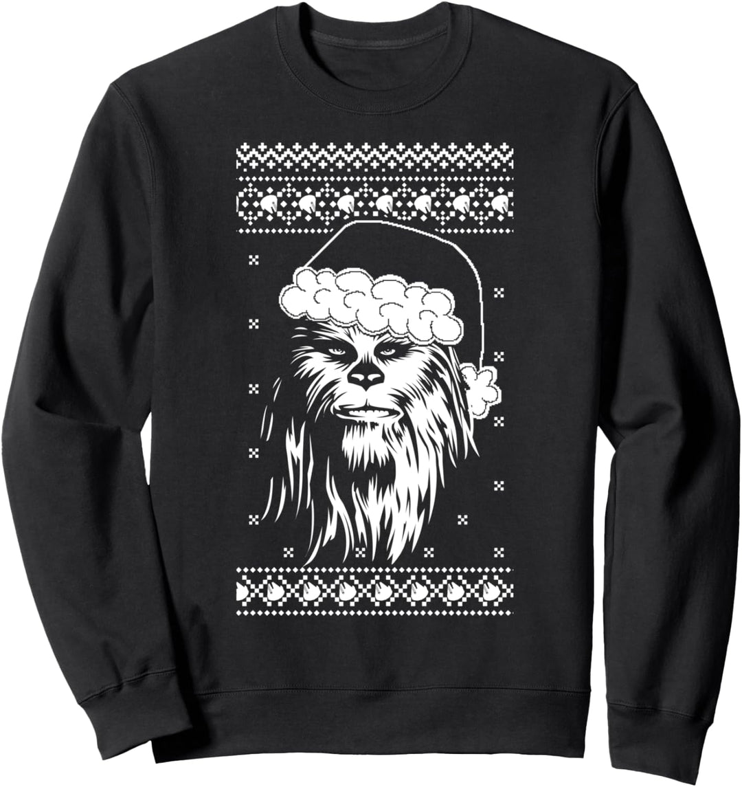 Star Wars Chewbacca Santa Hat Holiday Pattern Sweatshirt