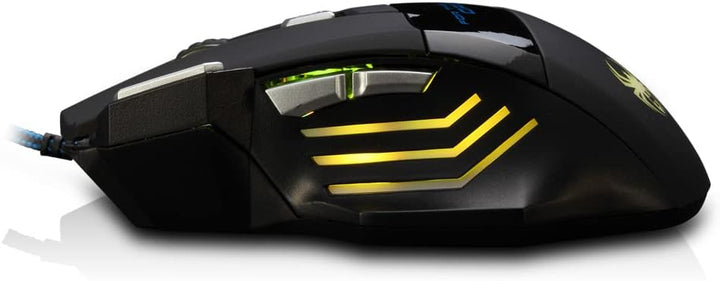 zelotes Gaming Maus Kabelgebundene,7200DPI,7 Tasten,LED Beleuchtung,Ergonomisches Design für Spiele