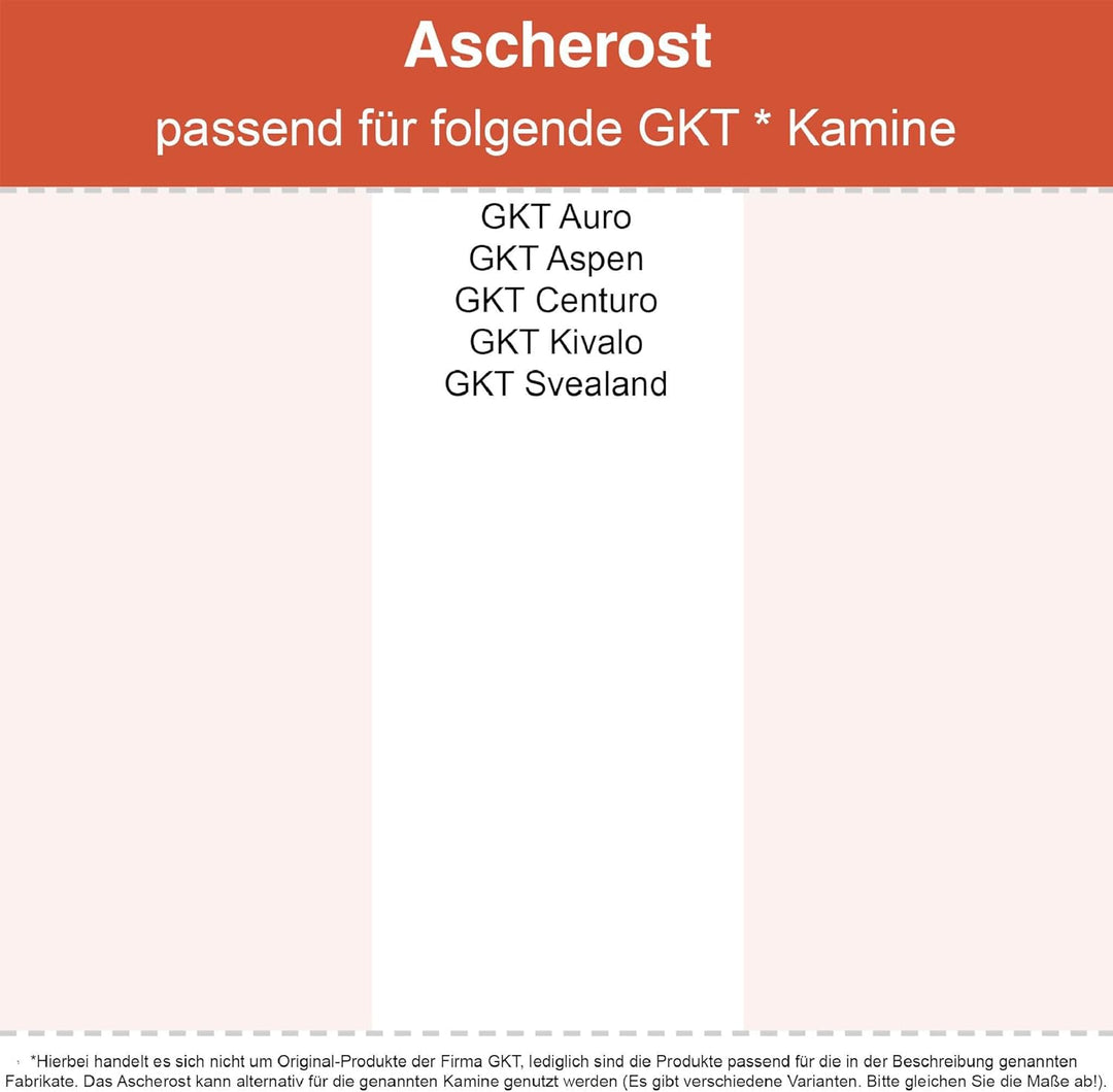 Kaminrost - Passend für GKT Kaminöfen inkl. Modellübersicht - Ascherost Kamin aus massivem Stahl - f