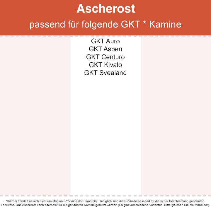 Kaminrost - Passend für GKT Kaminöfen inkl. Modellübersicht - Ascherost Kamin aus massivem Stahl - f