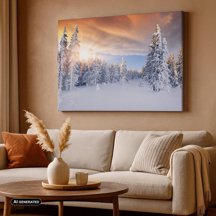 Bilder auf Leinwand 100x70cm Leinwandbild Abenteuer alpen winter schnee Gross Wanddeko Bild Schlafzi