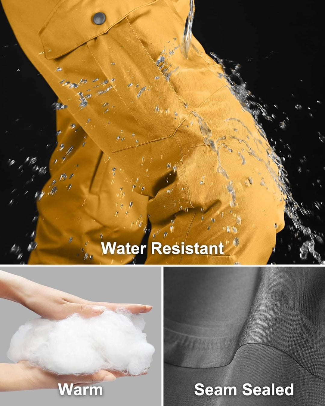 33,000ft Damen Skihose Outdoorhose Wasserdicht Winddichte Softshellhose Warme Gefütterte Thermohose