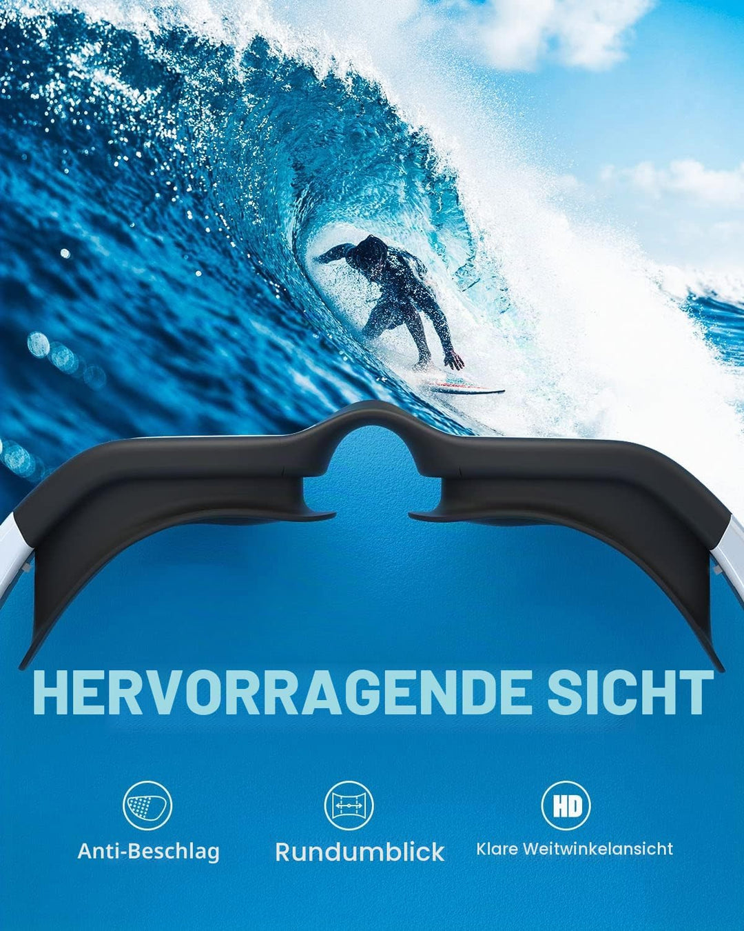 ZIONOR G1 - Polarisierte Schwimmbrille für Unisex und Erwachsene und Damen, beschlagfrei, 100% UV-Sc