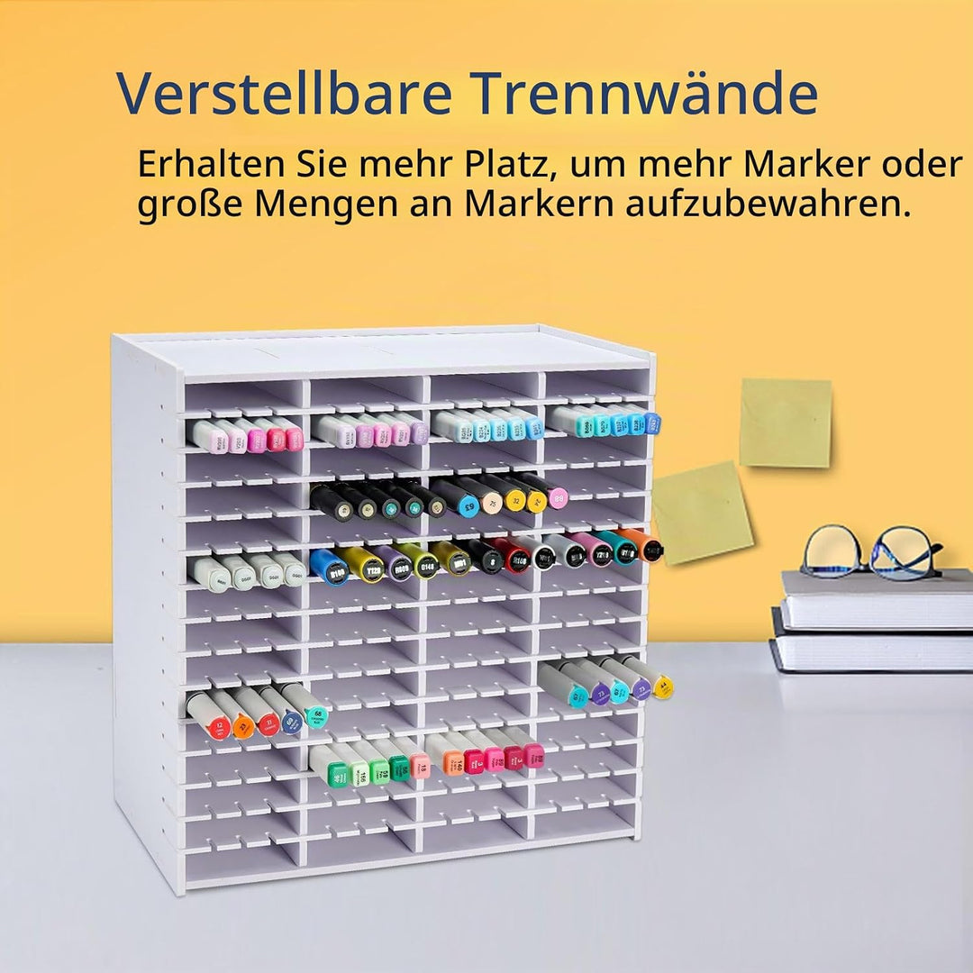 SANFURNEY Kunst-Marker-Aufbewahrungsregal für 240 Marker, Aquarellpinsel, Stifte, Farbstifte, Organi